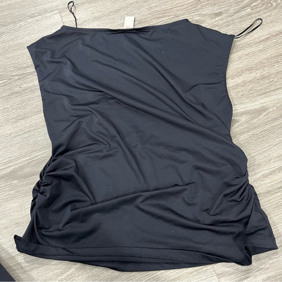 H&M Black Sleeveless Women's Top Large Gathered - Picture 3 of 5